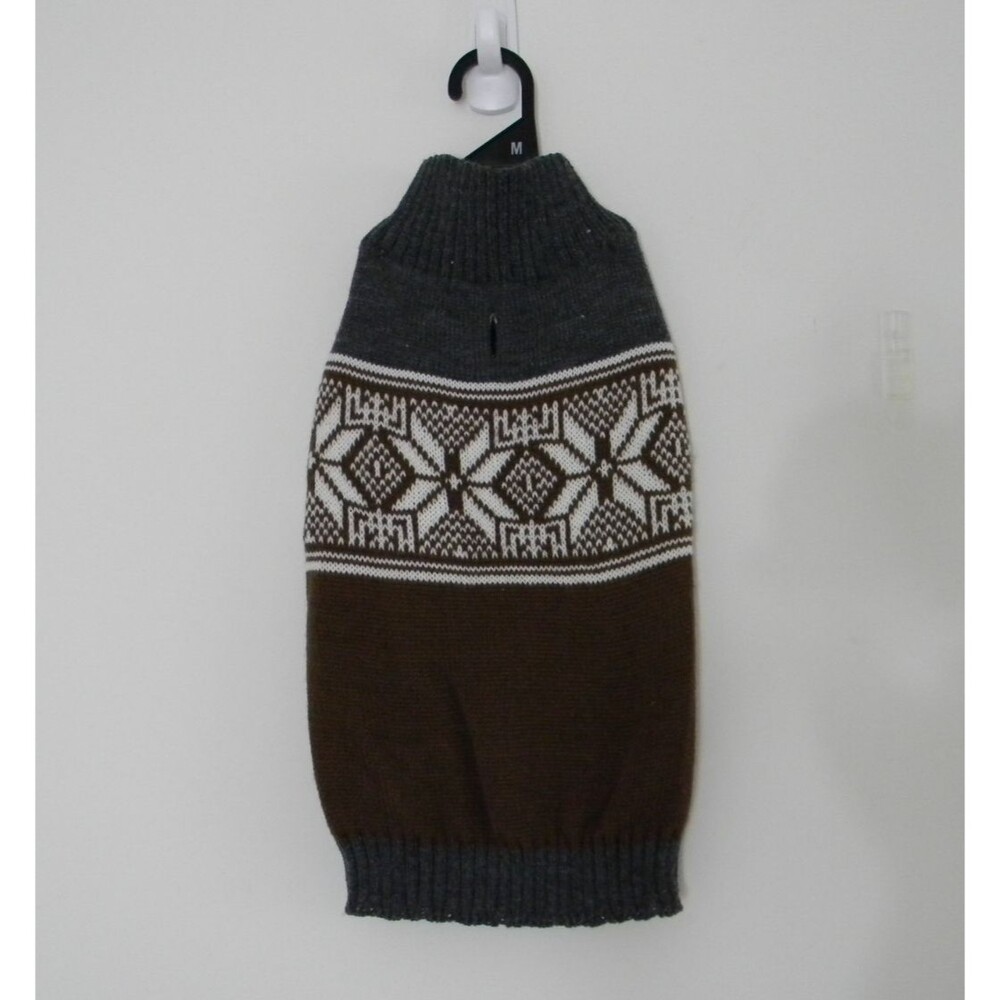 Pet Posse Dog Sweater Gray Brown Fall Size Medium Photos Pet Apparel NWT